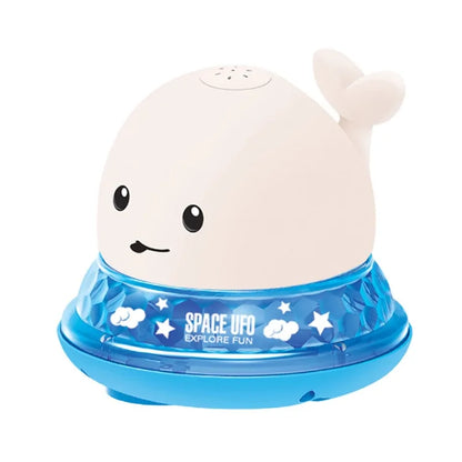 "Electric Whale Bath Ball: Water Spray Shower Toy with Light and Music