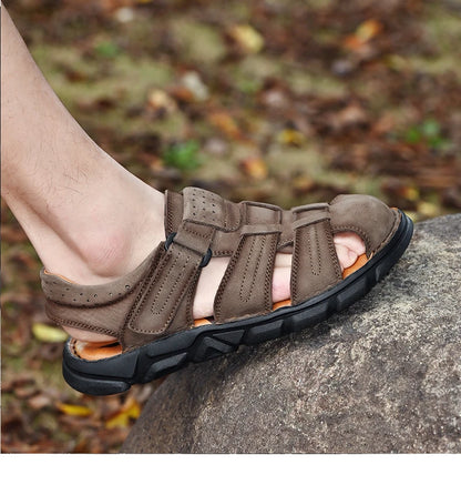 New Summer Genuine Leather Men's Sandals Lightweight Men's Shoes Outdoor Comfortable Beach Sandals Fashion Casual Shoes Sneakers