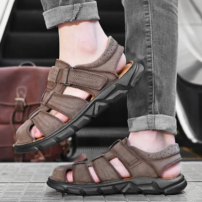 New Summer Genuine Leather Men's Sandals Lightweight Men's Shoes Outdoor Comfortable Beach Sandals Fashion Casual Shoes Sneakers