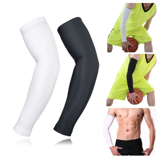 1Pcs Breathable Quick Dry UV Protection Running Arm Sleeves Basketball Elbow Pad Fitness Armguards Sports Cycling Arm Warmers