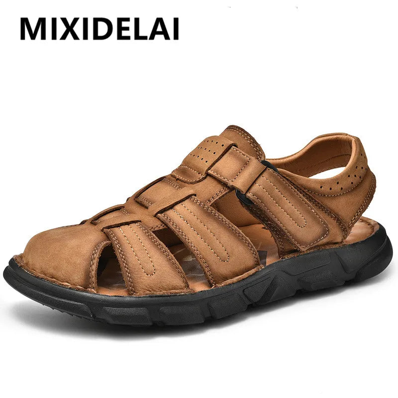 New Summer Genuine Leather Men's Sandals Lightweight Men's Shoes Outdoor Comfortable Beach Sandals Fashion Casual Shoes Sneakers