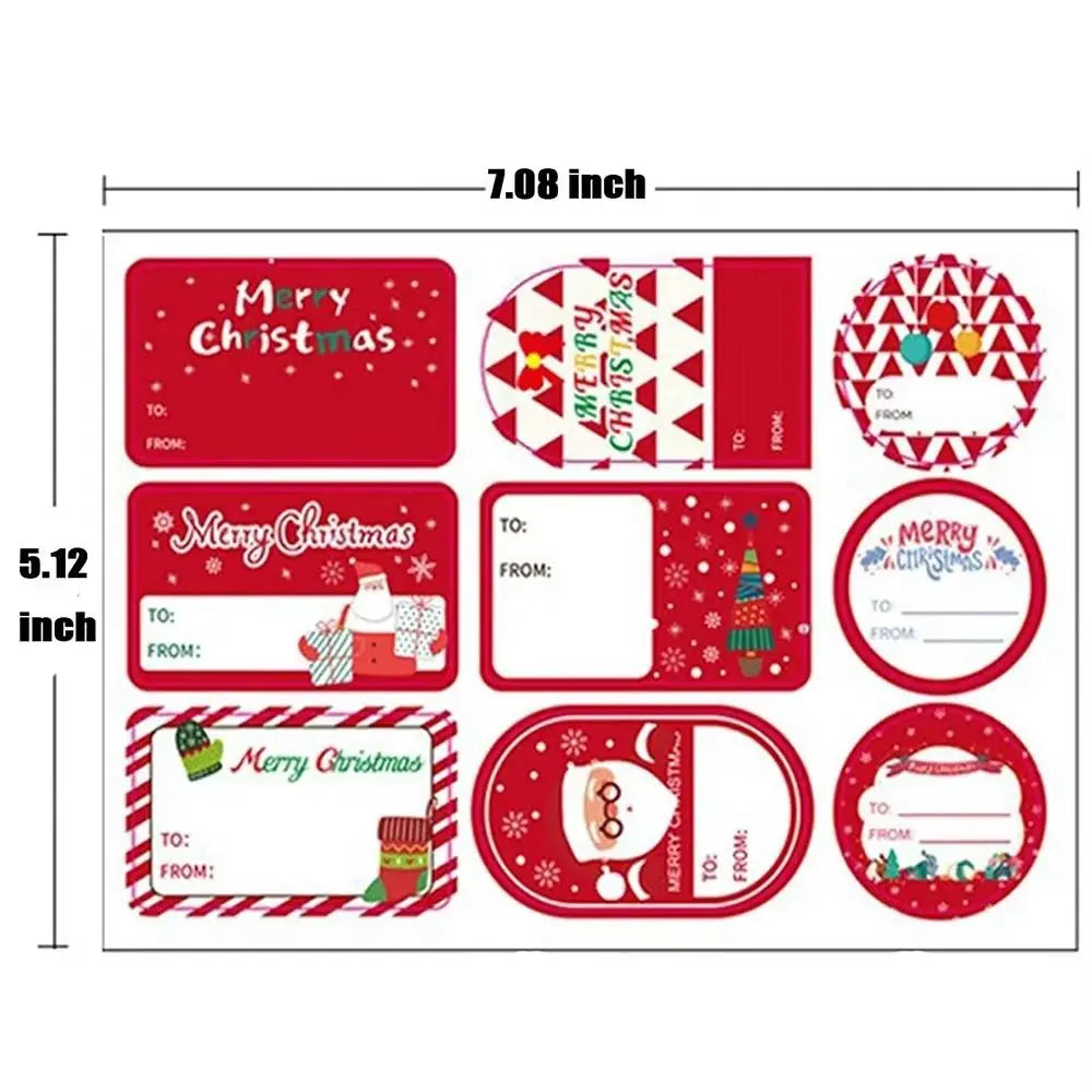 10 Sheets/Pack Colorful Merry Christmas Sticker Mix Style Baking Decoration DIY Festival Party Cards Long Lasting Gift Packaging