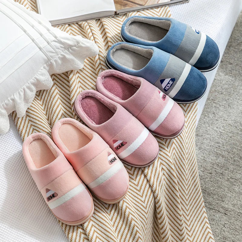 Winter Soft Plush Slippers Women Indoor House Warm Cotton Slides Couple Ladies Shoes Thick Sole Fluffy Slipper Men Home Slides