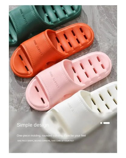 Men Bathroom Slippers Women Home Slipper Non-slip Water Leaky Slippers Couples Beach Flip Flop Comfortable Soft Sole Slides