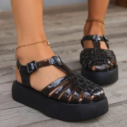 Toe Closed Summer Beach Sandals Shoes Women Fashion Jelly Sandals Rome Shoes Soft Pvc Material Women Summer Rome Sandals