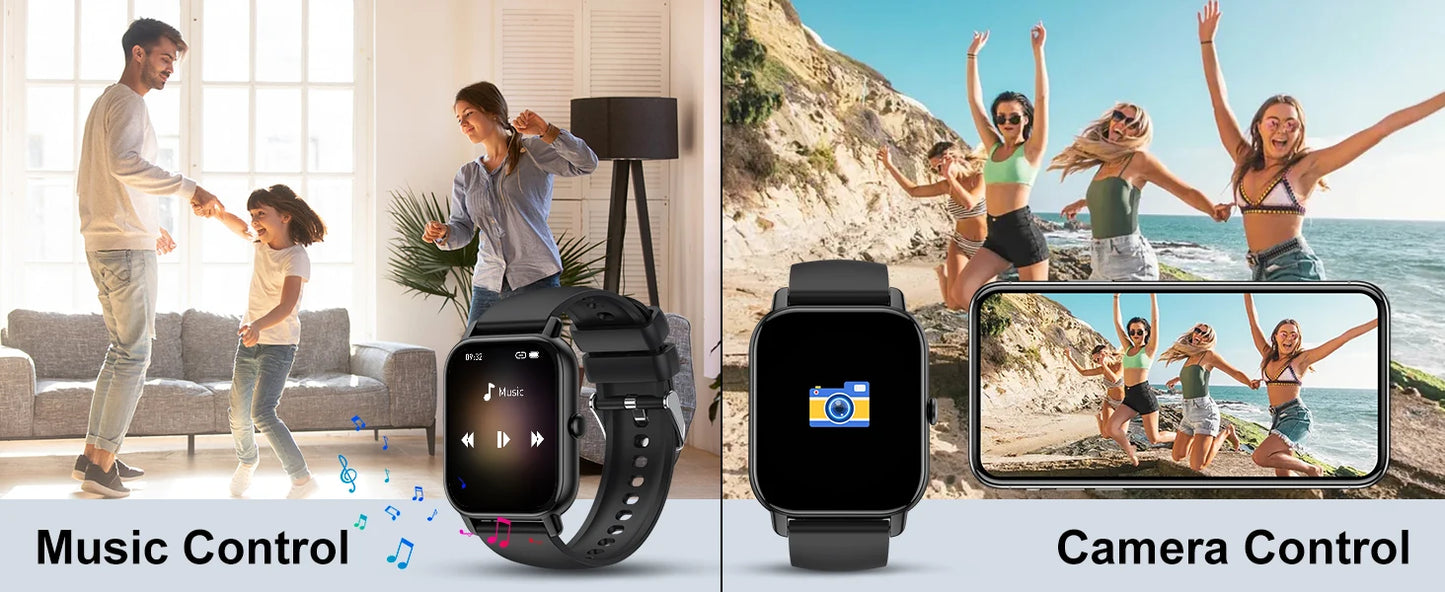 Smart Watch, 1.85" Smartwatch for  IP68 Waterproof, 110+ Sport Modes, Fitness Activity Tracker, Heart Rate Sleep Monitor.