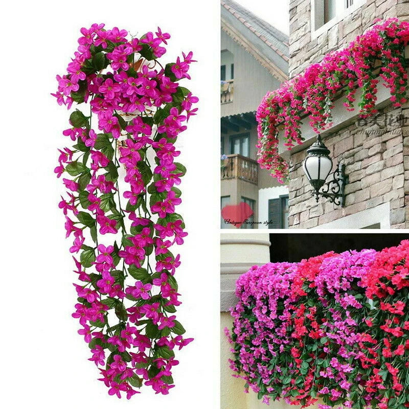 80cm Artificial Flowers Hanging Rose Vine Home Wedding Party Balcony Decor Outdoor DIY Garland Artificial Plants Fake Flower