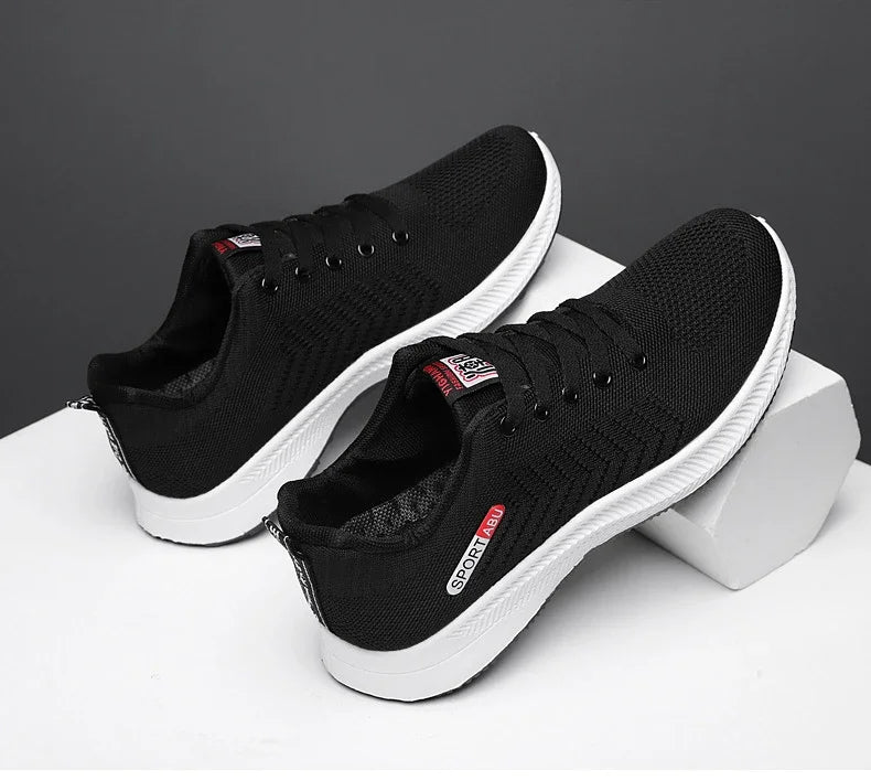 2024 Breathable Shoes for Men Mesh Lightweight Casual Shoes Comfortable Soft Bottom Flats Lace Up Sneakers Men Zapatillas Hombre