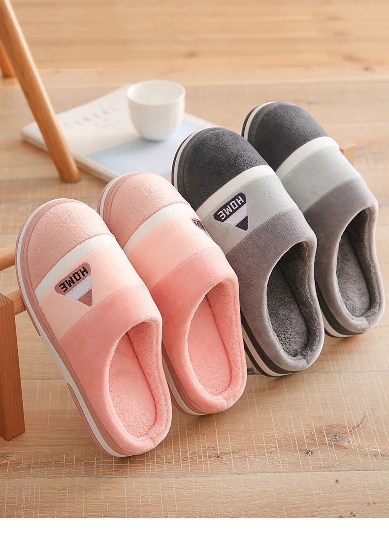 Winter Soft Plush Slippers Women Indoor House Warm Cotton Slides Couple Ladies Shoes Thick Sole Fluffy Slipper Men Home Slides