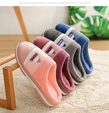 Winter Soft Plush Slippers Women Indoor House Warm Cotton Slides Couple Ladies Shoes Thick Sole Fluffy Slipper Men Home Slides