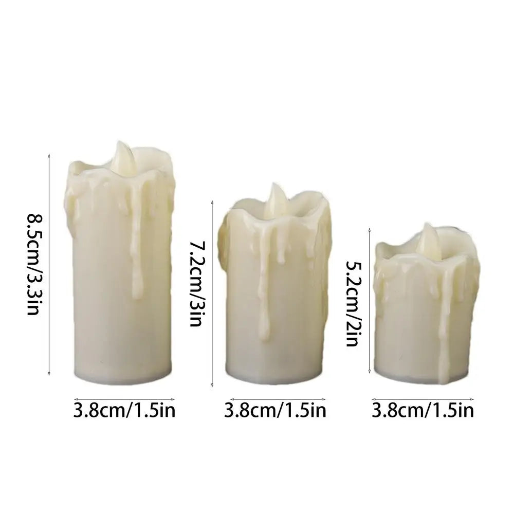 Candles Flameless Bedside Light For Bedroom Set Of 3 Realistic LED Candles Battery Operated Candles For Wedding Decorations