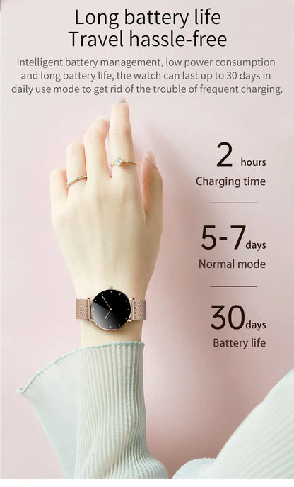 2024 Ultra Thin Smart Watch For Women Full Touch Screen IP67 Waterproof Ladies Watches Sports Fitness Tracker Women’s Smartwatch