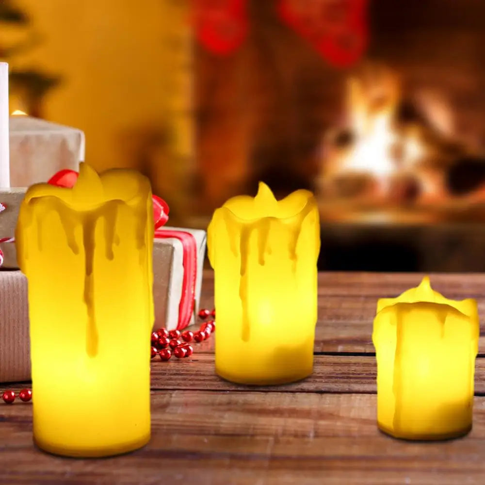 Candles Flameless Fake Candle Lights Set Of 3 Realistic LED Candles Battery Operated Candles For Wedding Decorations Bedside