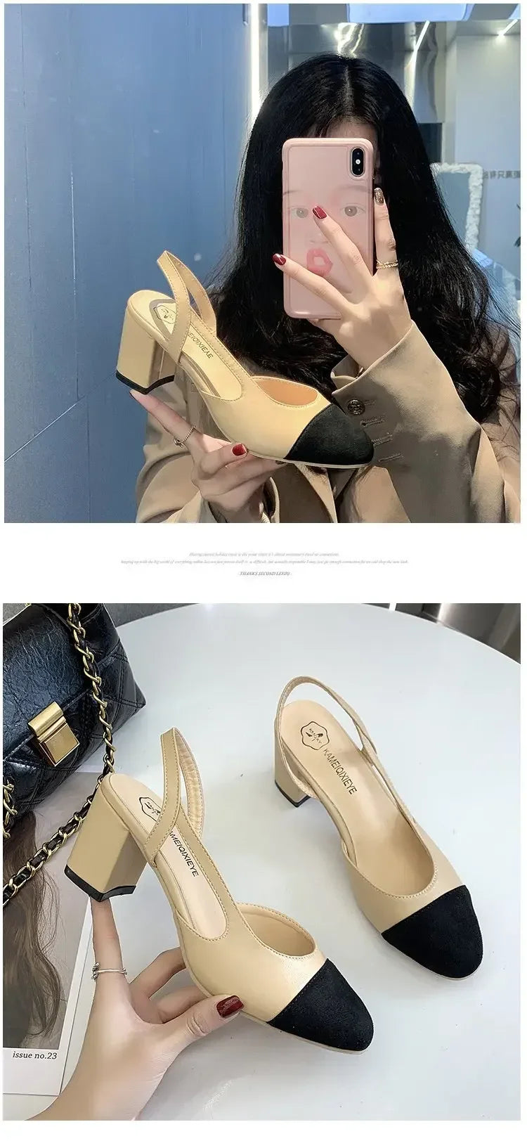 Fashion Women Shoes Woman Dress Shoes Mid Heel Square Head Wedding Party Sandals Casual Shoes