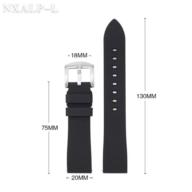 Silicone Watch Band 18mm 19mm 20mm 21mm 22mm 24mm Men's Sports Watrproof Strap for Rolex for Seiko Watch Replacement Watchband