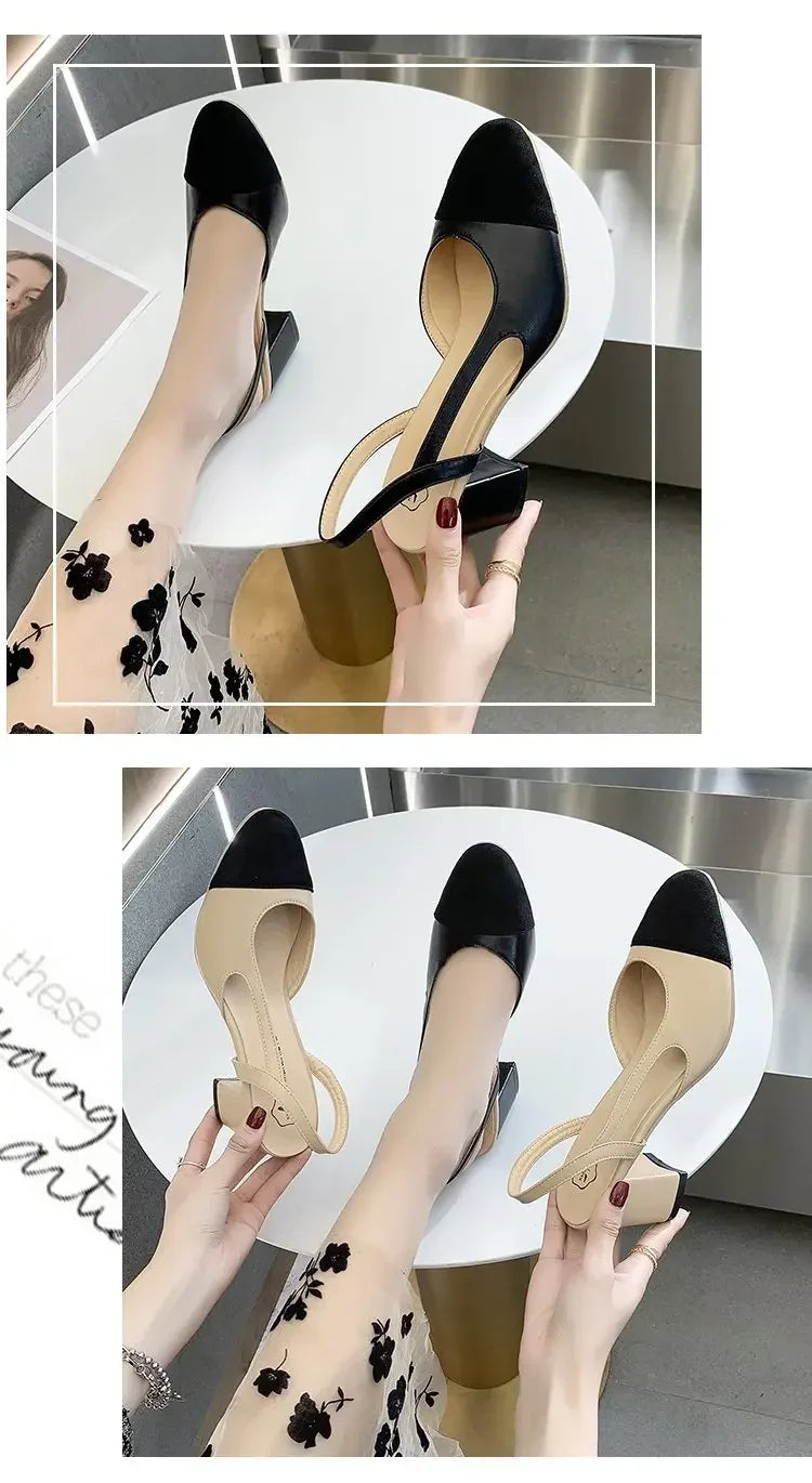 Fashion Women Shoes Woman Dress Shoes Mid Heel Square Head Wedding Party Sandals Casual Shoes