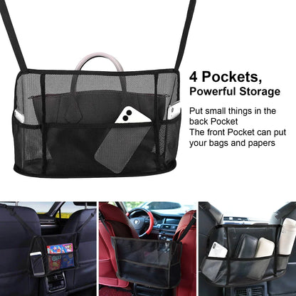 Car Net Pocket Handbag Holder Organizer - Seat Side Storage, Interior Accessories