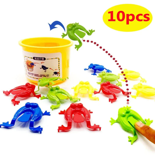 10 Pcs Jumping Frog Bounce Toys For Kids Novelty Assorted  Stress Reliever Toys For Children Birthday Gift Party Favor Gifts