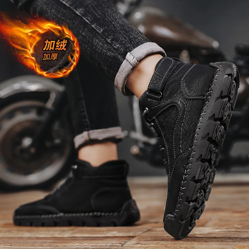 Loafers Ankle Boots Male Sneakers Sports and Leisure Casual Sneaker Leather Shoes Men's Casual Shoes Work Boots for Men Fashion