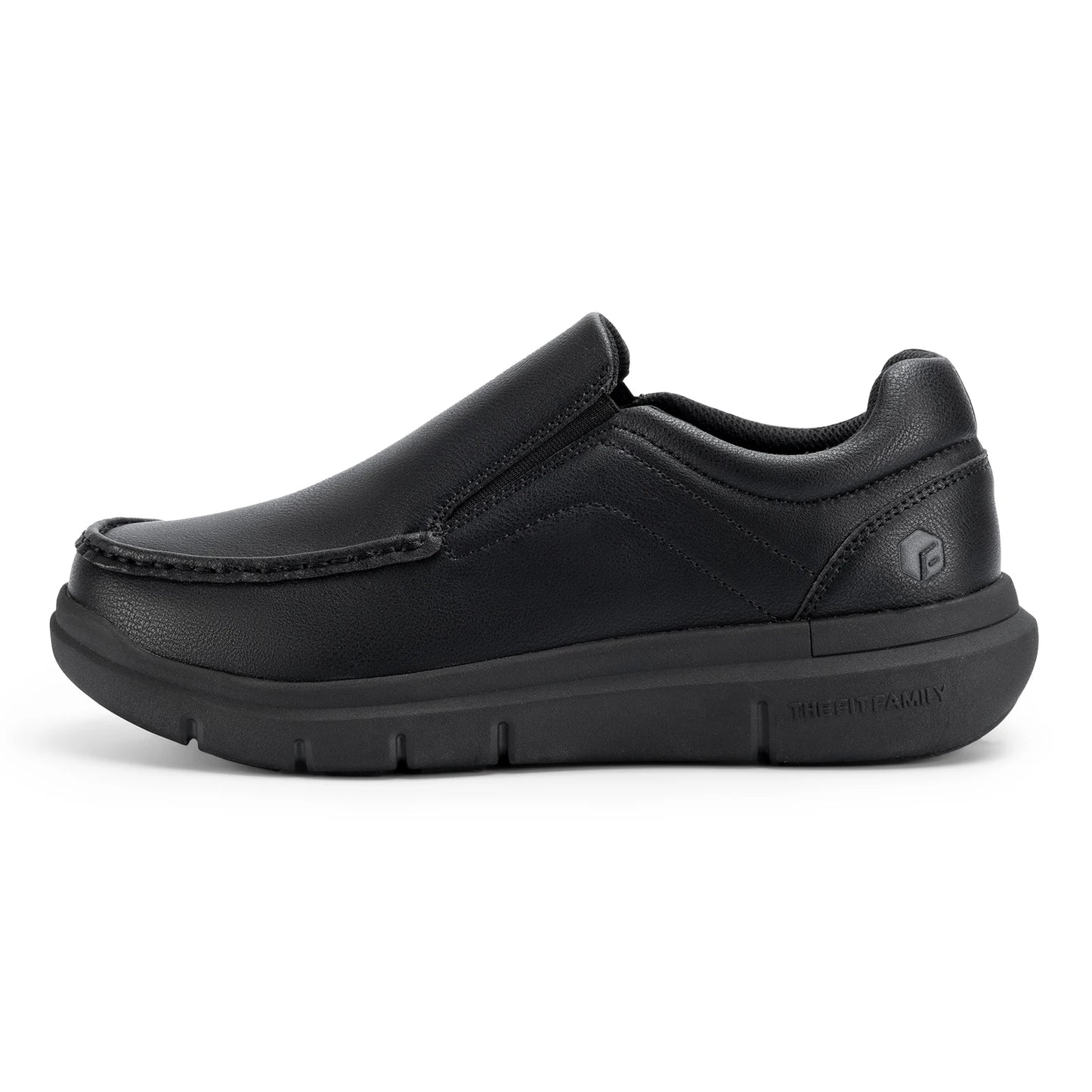 Fitville Men's Shoes Wide Width Leather Slip-On Casual Shoes Lightweight For Swollen Feet with Arch Support Pain Relief