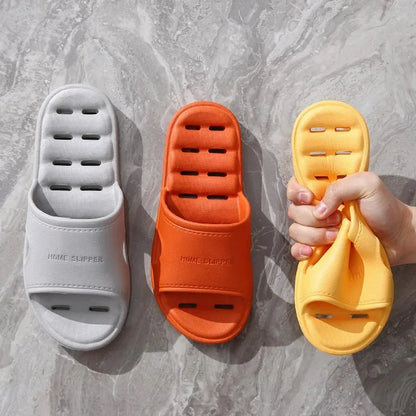 Men Bathroom Slippers Women Home Slipper Non-slip Water Leaky Slippers Couples Beach Flip Flop Comfortable Soft Sole Slides