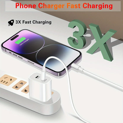 Fast iPhone Charger, 2Pack 40W Dual Port USB C Charger Block With 4Pack 6FT  Lightning Cable for iPhone 14Pro/13/12/11/MiNi/XS