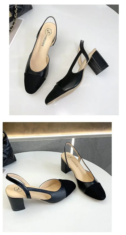 Fashion Women Shoes Woman Dress Shoes Mid Heel Square Head Wedding Party Sandals Casual Shoes