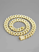 Charger l&#39;image dans la galerie, Men Rhinestone Decor Chain Necklace
