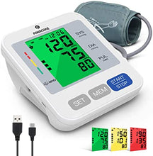 Charger l&#39;image dans la galerie, Blood Pressure Machine for Upper Arm 3.4&#39;&#39; Tri-Color Backlight Screen PANACARE Automatic Electronic Blood Pressure Meter Monitor, BP Monitor Machine, Audio Reading, 8.7-16.5” XL Cuff for Home Use
