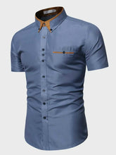 Charger l&#39;image dans la galerie, Men Contrast Panel Button Down Shirt
