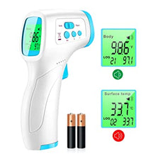 Charger l&#39;image dans la galerie, Thermometer for Fever, Non-Contact Forehead Thermometer with Object Mode Function, Touchless Infrared Digital Temperature Gun, Fever Alert and Set Memory Recall, Care Thermometer for Adults(Blue)
