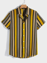 Charger l&#39;image dans la galerie, Men Striped Pattern Button Front Shirt
