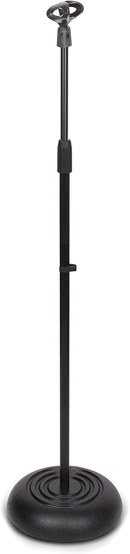 Microphone Stand - Universal Mic Mount with Heavy Compact Base, Height Adjustable (2.8’ - 5’ ft.)- PMKS5