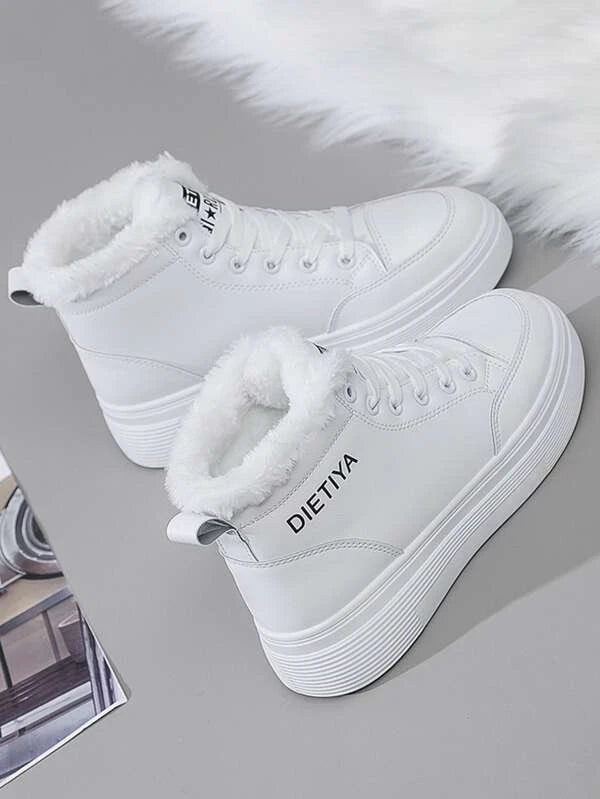 Letter Graphic High Top Boots