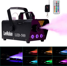 Charger l&#39;image dans la galerie, Fog Machine with Lights, Potable Smoke Machine with Wireless Remote Controls, 500w DJ Stage Fog Atmosphere Maker for Halloween Christmas Wedding Parties
