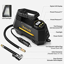 Charger l&#39;image dans la galerie, AstroAI Air Compressor Tire Inflator Portable Air Pump for Car Tires 12V DC Auto Tire Pump with Digital Pressure Gauge, 100PSI with Emergency LED Light for Car, Bicycle, Balloons and Other Inflatables
