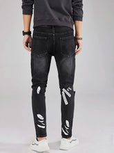 Charger l&#39;image dans la galerie, Men Letter Graphic Ripped Skinny Jeans
