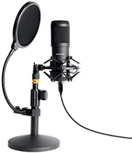 Charger l&#39;image dans la galerie, USB Streaming Podcast PC Microphone, SUDOTACK Professional 192kHz/24bit Studio Cardioid Condenser Mic Kit with Sound Card Shock Mount Pop Filter, for Skype Youtuber Karaoke Gaming Recording
