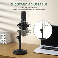 Charger l&#39;image dans la galerie, USB Streaming Podcast PC Microphone, SUDOTACK Professional 192kHz/24bit Studio Cardioid Condenser Mic Kit with Sound Card Shock Mount Pop Filter, for Skype Youtuber Karaoke Gaming Recording
