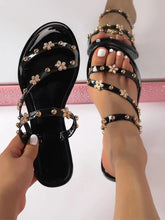 Charger l&#39;image dans la galerie, EMERY ROSE Floral &amp; Studded Detail Slide Sandals

