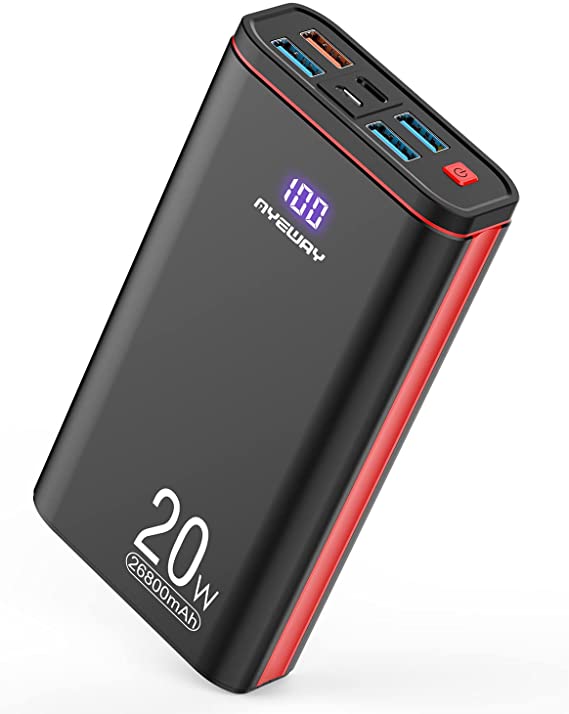 Ayeway Battery Pack USB C Portable Charger Fast Charging 12V/9V/5V 26800mAh Power Bank with Type C Output/Input,Battery Phone Charger for iPhone 12,13,MacBook,Samsung Galaxy,Tablet and More.