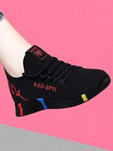 Charger l&#39;image dans la galerie, Rose &amp; Letter Graphic Slip On Running Shoes

