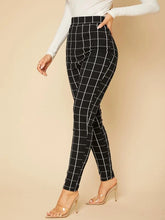 Charger l&#39;image dans la galerie, Tall High Waist Plaid Graphic Skinny Pants
