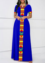 Charger l&#39;image dans la galerie, PRE-ORDER! Royal Blue Tribal Print Short Sleeve Dress
