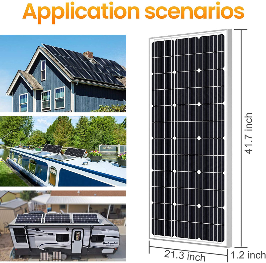 SOLPERK 200W Solar Panels 12V, Monocrystalline Solar Panel Kit with High Efficiency Module PV Power for Battery Charging