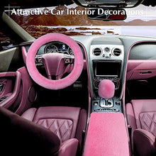Charger l&#39;image dans la galerie, ZYNQACC 1 Set 8 Pieces Fluffy Steering Wheel Cover Set,Warm Soft Fuzzy Steering Wheel Covers for Women/Girls,Universal 15 Inches Girls Car Accessories (Pink)
