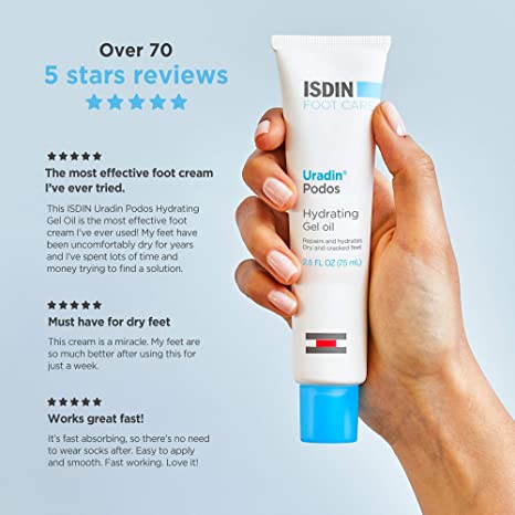 ISDIN Foot Care Cream Uradin Podos Gel Oil 10% Urea 2.5 Fl Oz